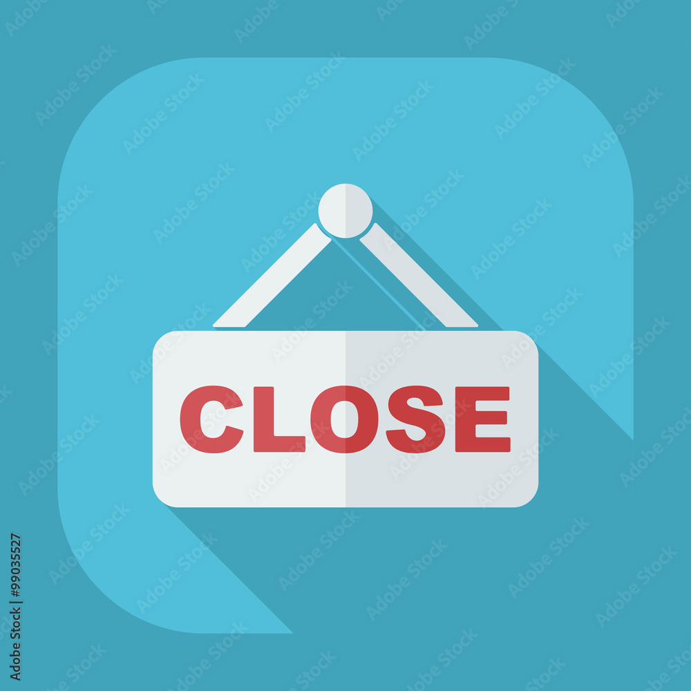 Flat modern design with shadow closed sign Flat modern design with shadow closed sign