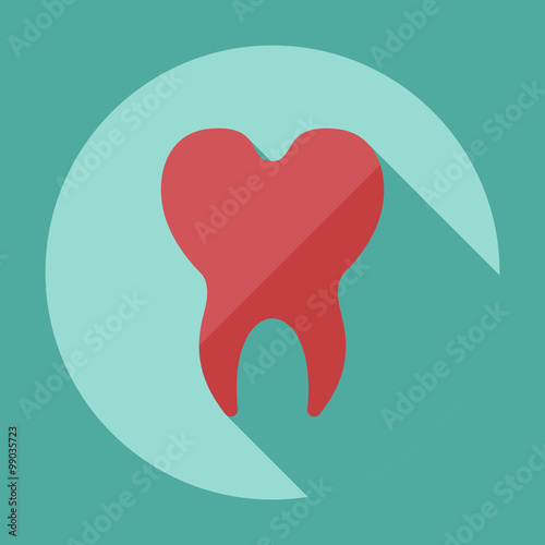 Flat modern design with shadow icons tooth