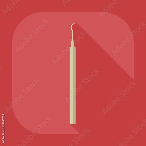 Flat modern design with shadow dentist tool
