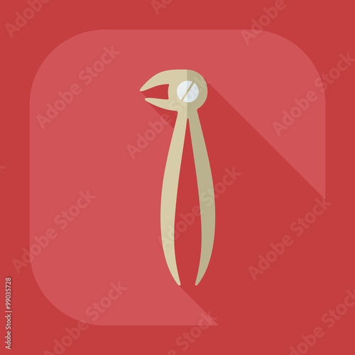 Flat modern design with shadow dental pliers