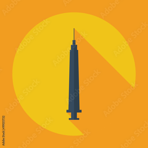 Flat modern design with shadow dentist tool