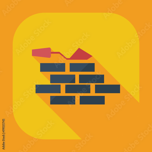 Flat modern design with shadow icons wall