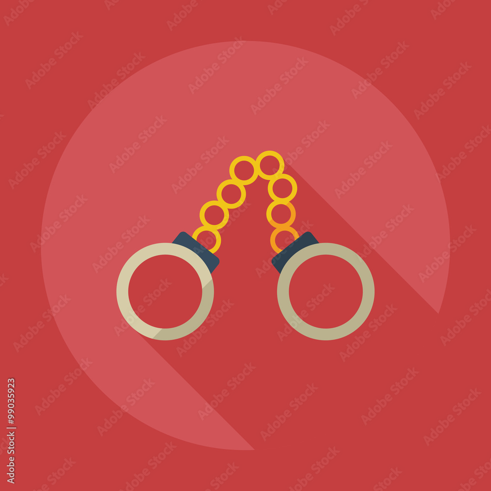 Flat modern design with shadow icons handcuffs Flat modern design with shadow icons handcuffs