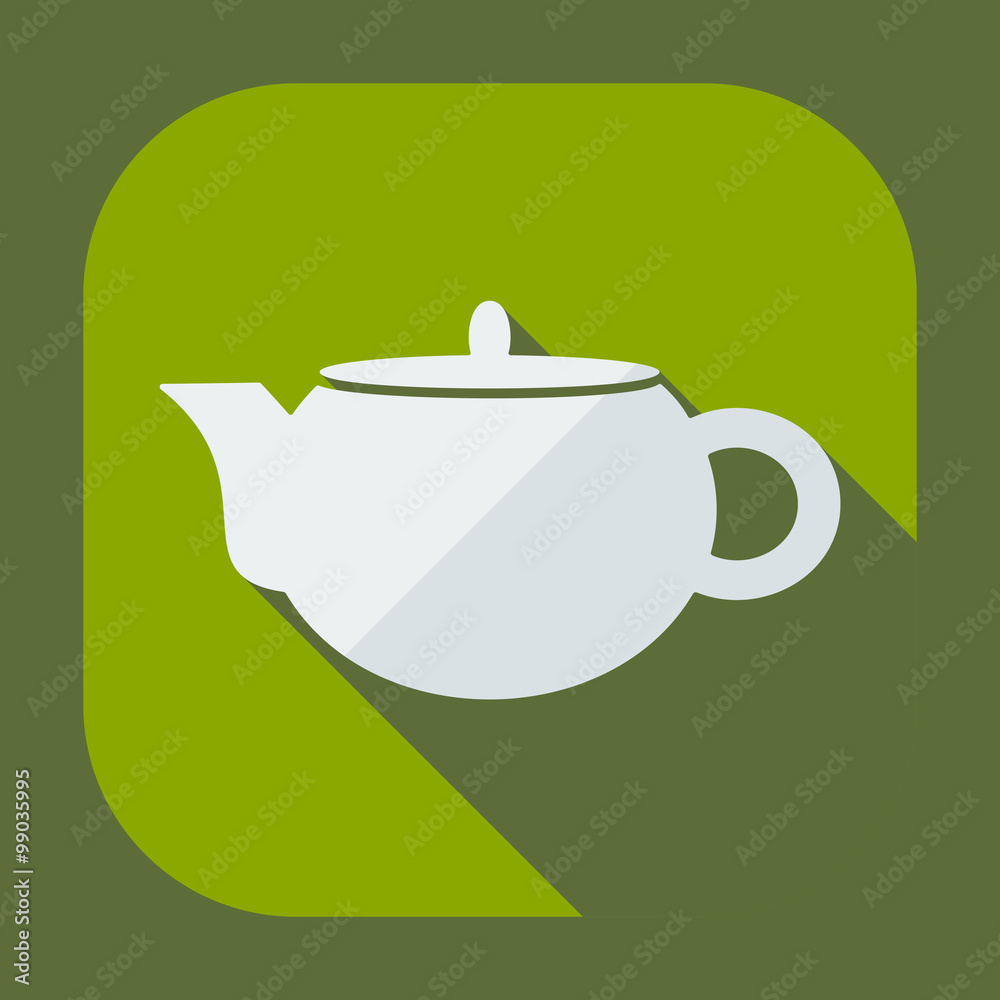 Flat modern design with shadow icons kettle Flat modern design with shadow icons kettle