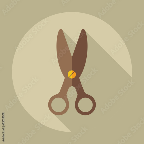 Flat modern design with shadow icons scissors