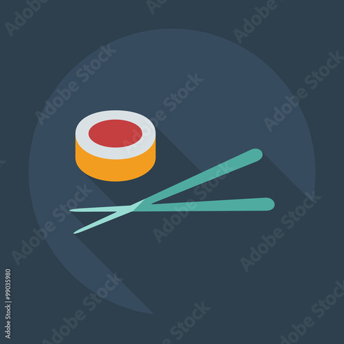 Flat modern design with shadow icons Japanese sushi