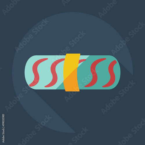 Flat modern design with shadow icons Japanese sushi