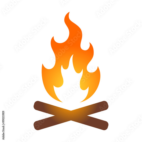 Colorful campfire / bonfire icon for travel apps and websites