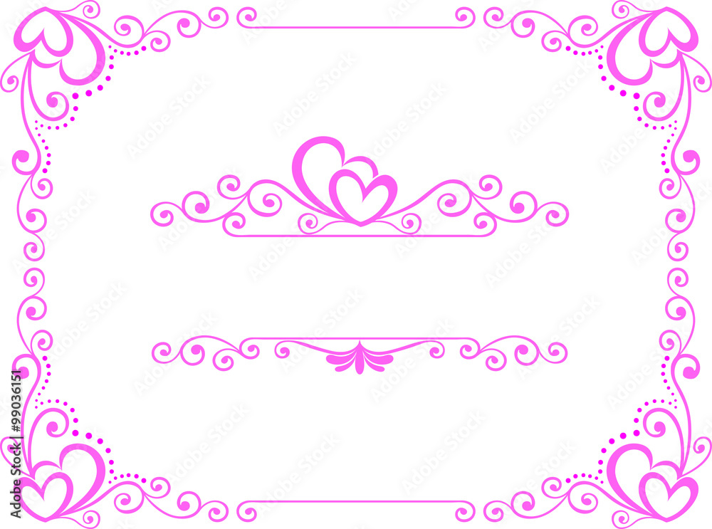 pink frame floral vector design corner frame