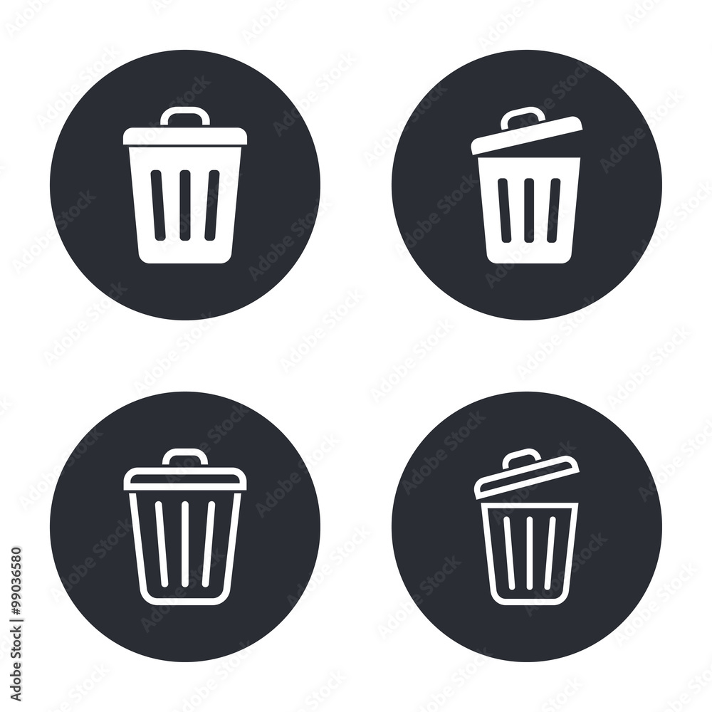 Bin icons set. Bin icons set.