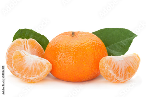 Tangerine fruit on white