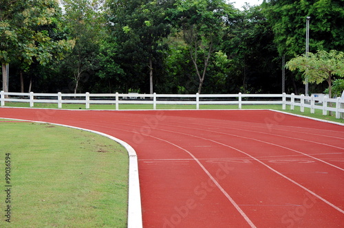 Running track and sports field. © pondpony