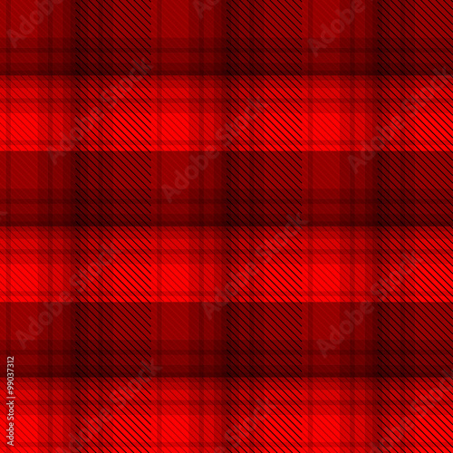Black and red tartan plaid background in vector seamless pattern. Pattern swatches included in file.