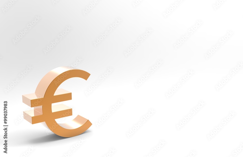 Euro Dollar is Europe money. Made in 3D on a white background.