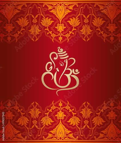 Ganesha, wedding card, royal Rajasthan, India