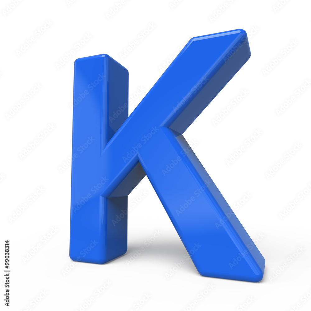 3d glossy blue letter K 3d glossy blue letter K