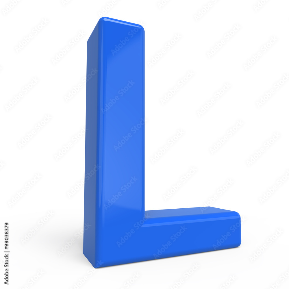 3d glossy blue letter L 3d glossy blue letter L