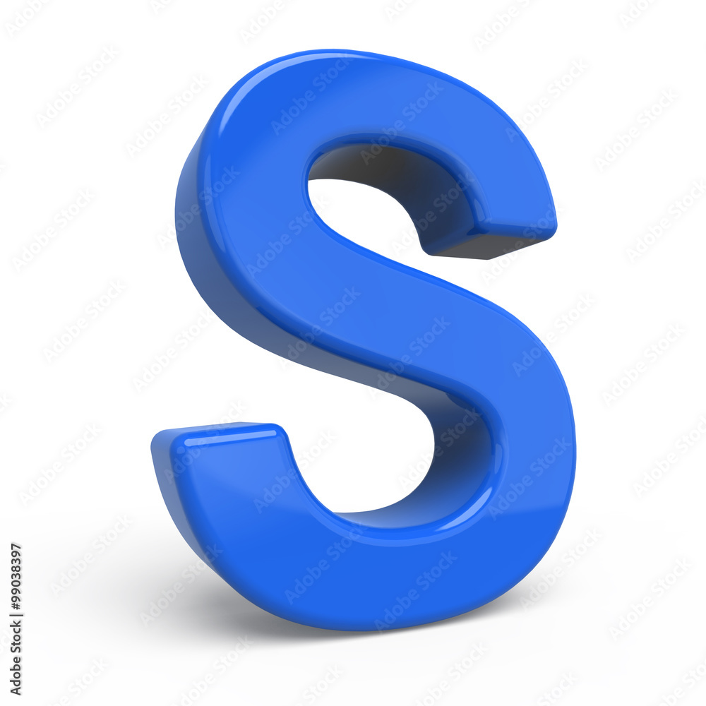 3d glossy blue letter S 3d glossy blue letter S