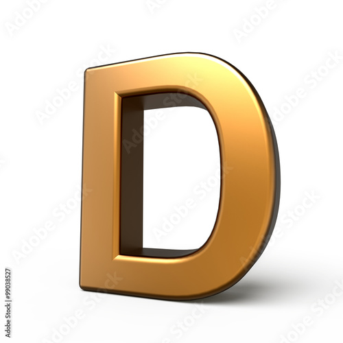 3d matte gold letter D