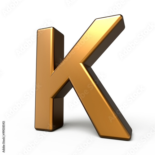 3d matte gold letter K