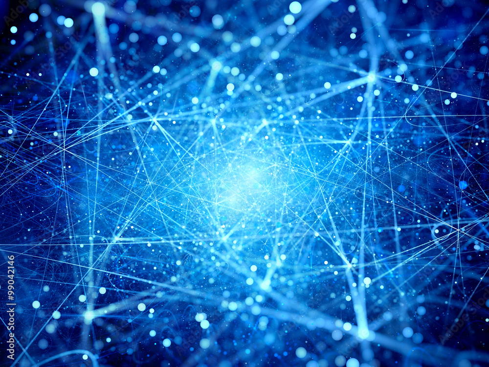 Fototapeta premium Multiple glowing connections in space