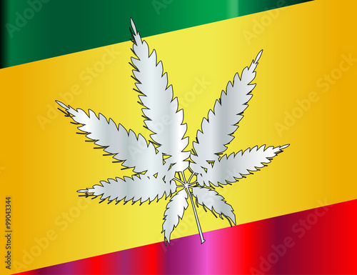 Rastafarian Flag And Leaf