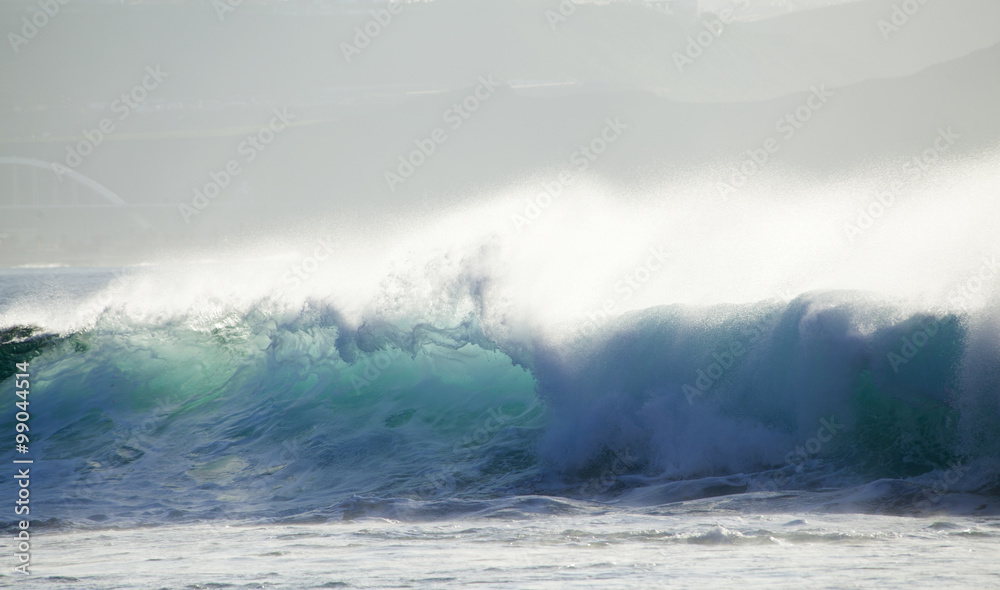 powerful breaking waves
