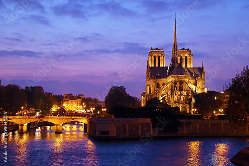 Notre Dame de Paris at night © Florin