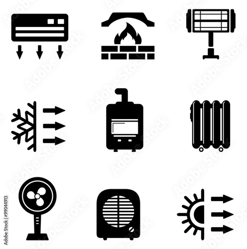 set icons for heating equipment