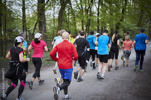Young runners in the park