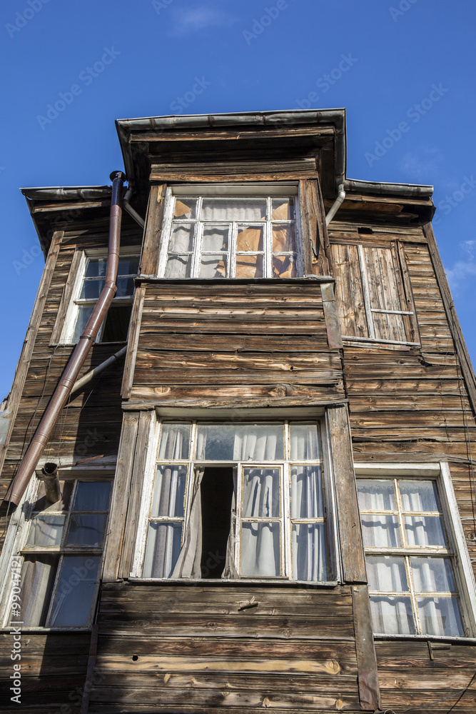 Old wooden house in Kadirga district of Istanbul, Turkey