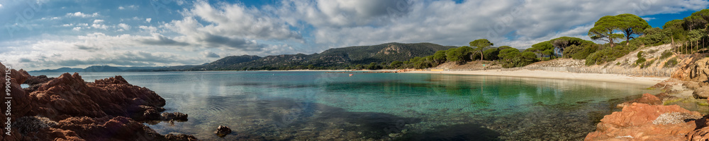 Panoramic view of Palombaggia beach in Corsica