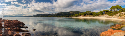 Panoramic view of Palombaggia beach in Corsica