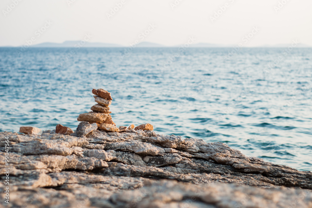 Stones balance in croatian beaches