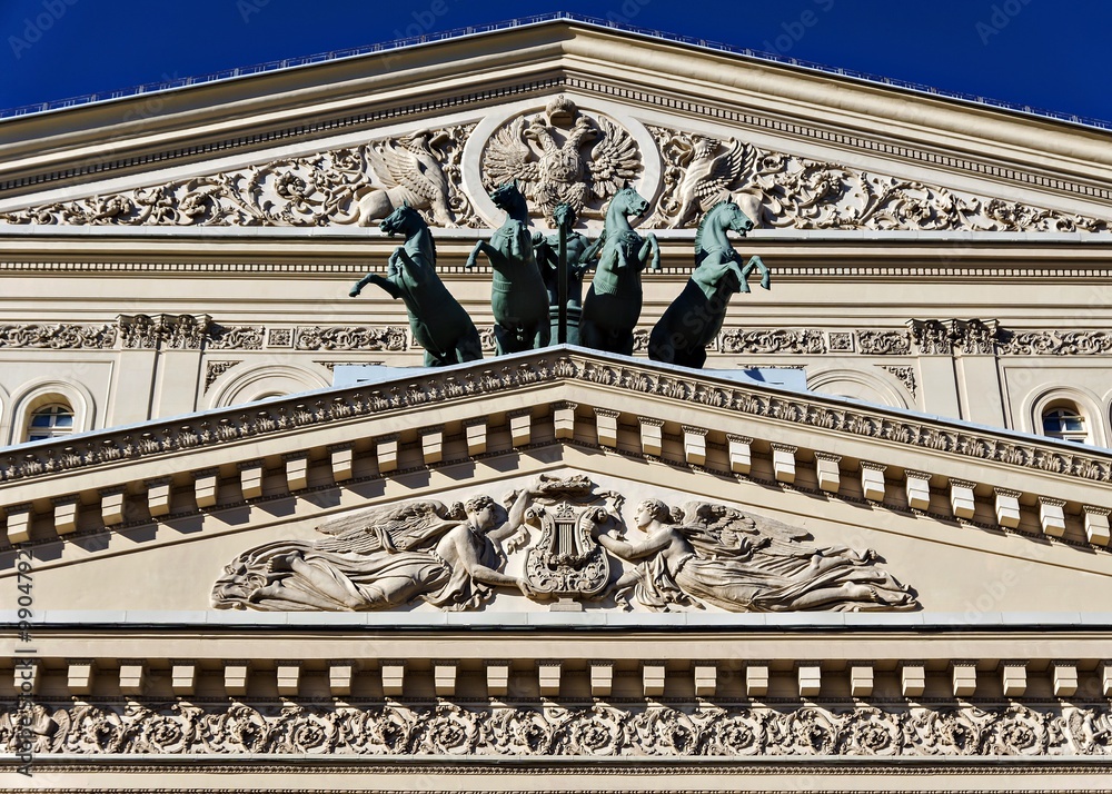 Fototapeta premium pediment Bolshoi Theater in Moscow
