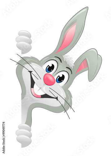 White easter bunny banner side