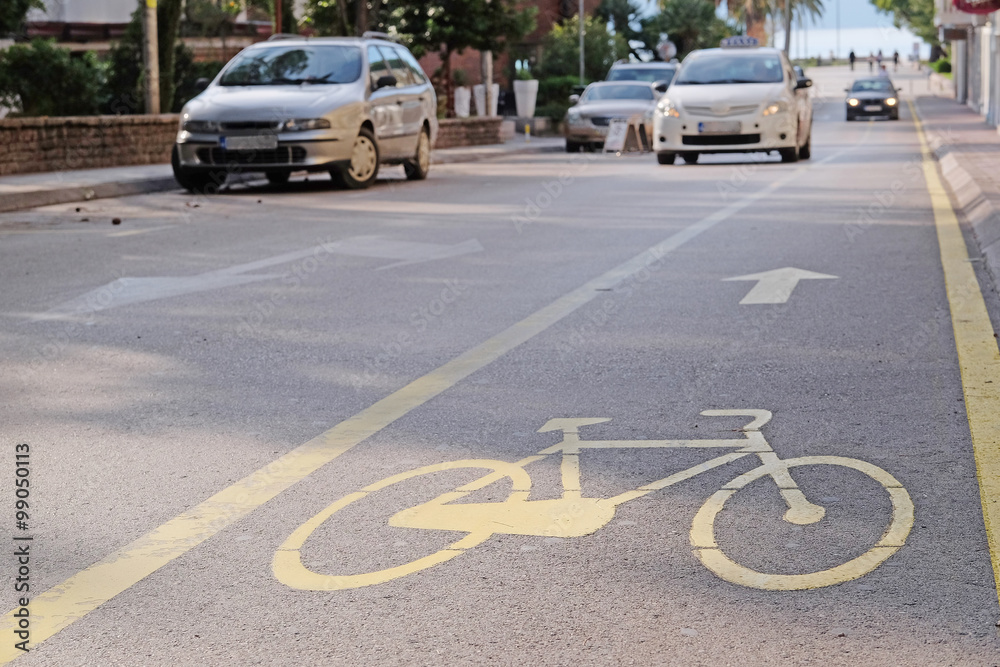 Obraz premium The image of a bicycle road