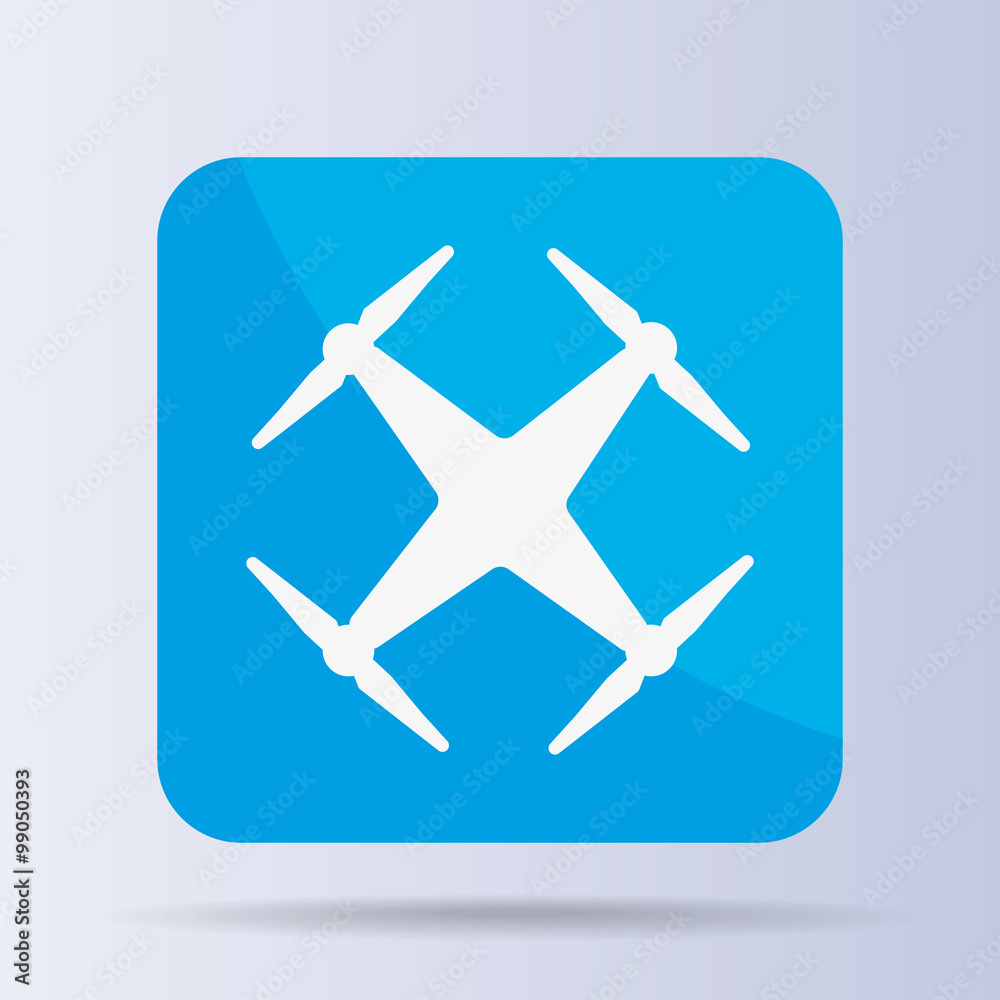 Blue Drone Icon Vector