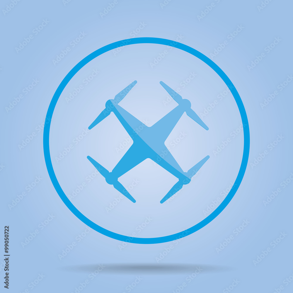 Blue Drone Icon Vector