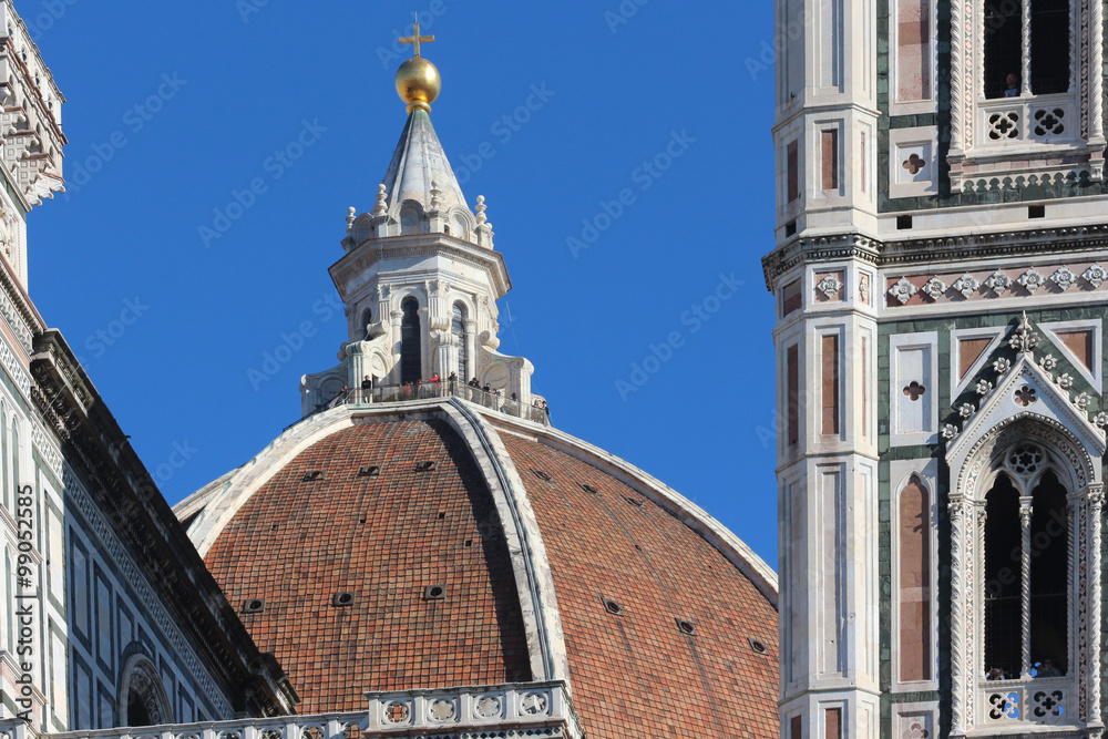 florence, italy, brunelleschi dome detail, santa maria in fiore cathedral, world heritage site