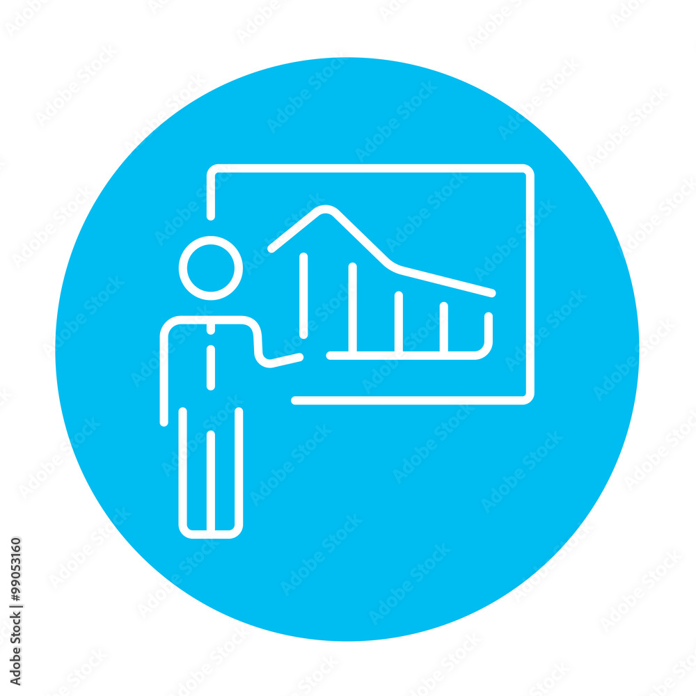 Businessman with infographic line icon. Businessman with infographic line icon.