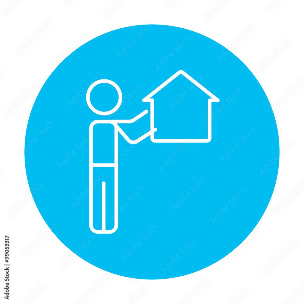 Real estate agent line icon. Real estate agent line icon.