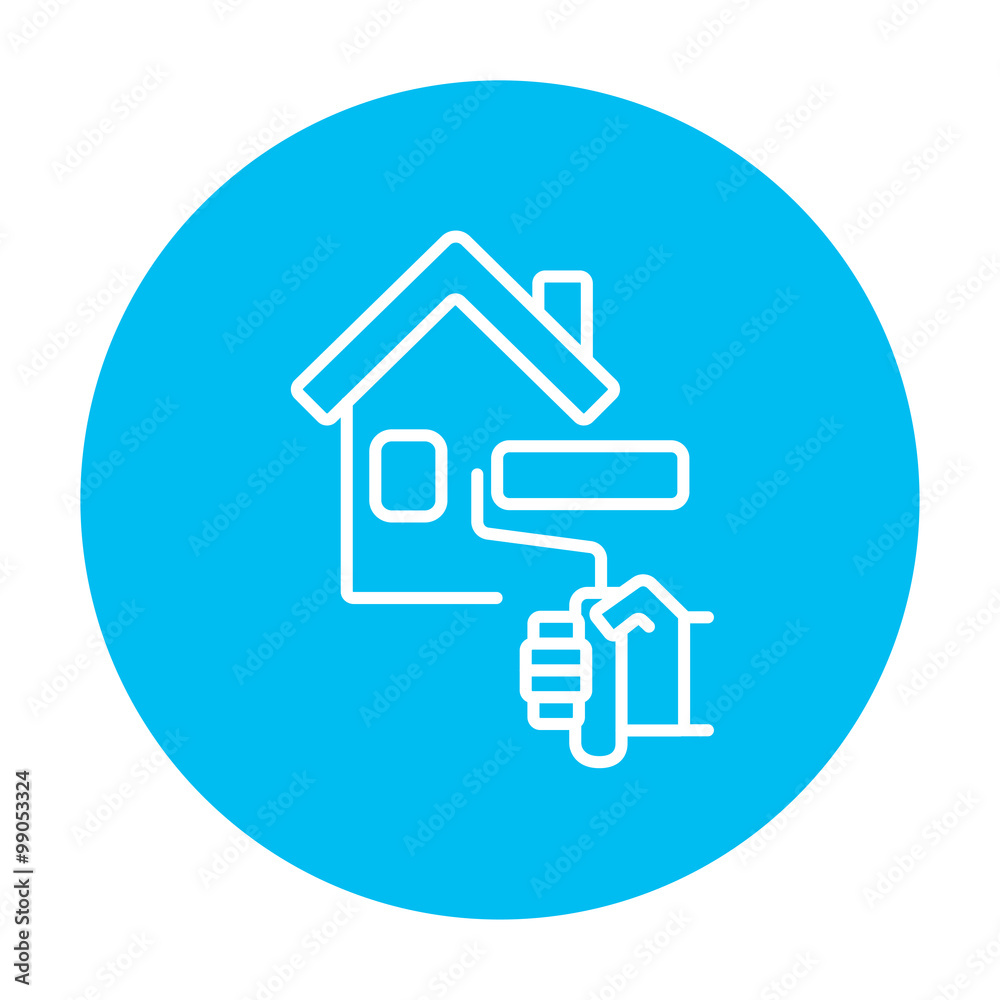 House painting line icon. House painting line icon.