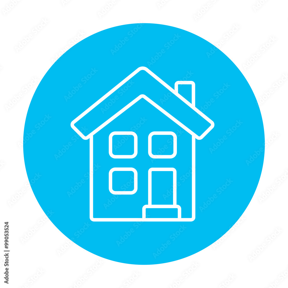 Two storey detached house line icon. Two storey detached house line icon.