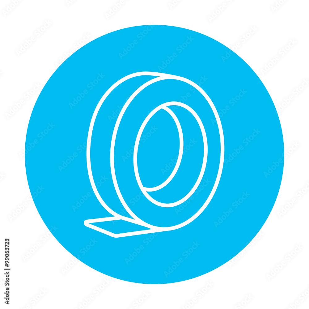 Obraz premium Roll of adhesive tape line icon.