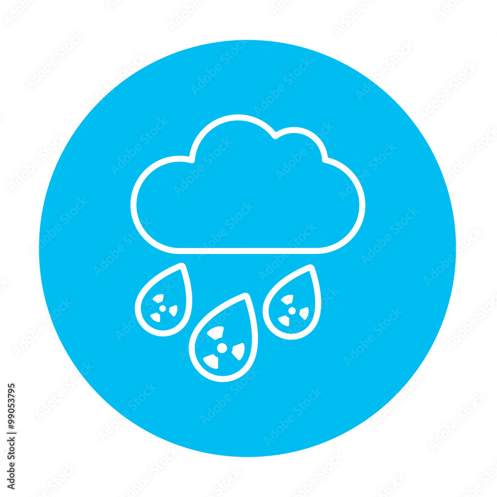 Radioactive cloud and rain line icon. Radioactive cloud and rain line icon.