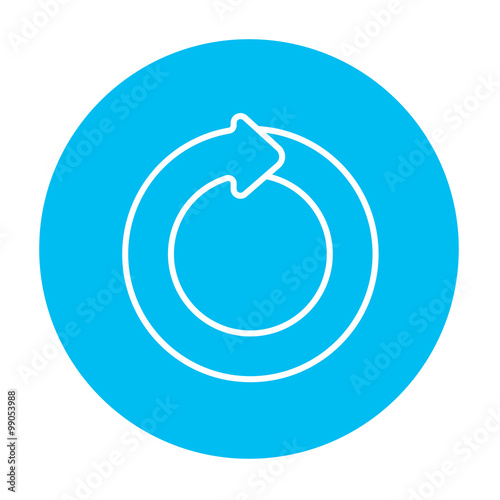 Circular arrow line icon.