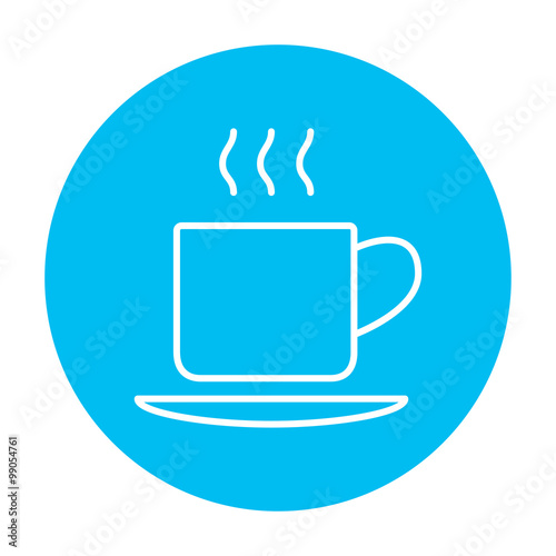 Cup of hot drink line icon.