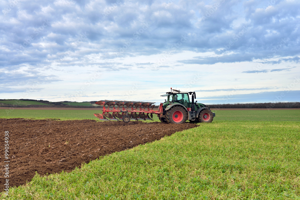 Naklejka premium labourer son champ