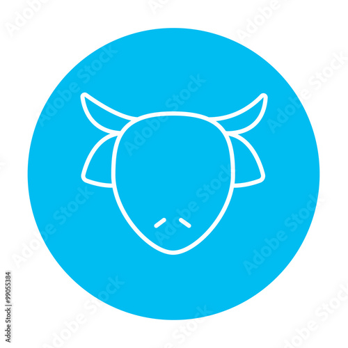 Cow head line icon.